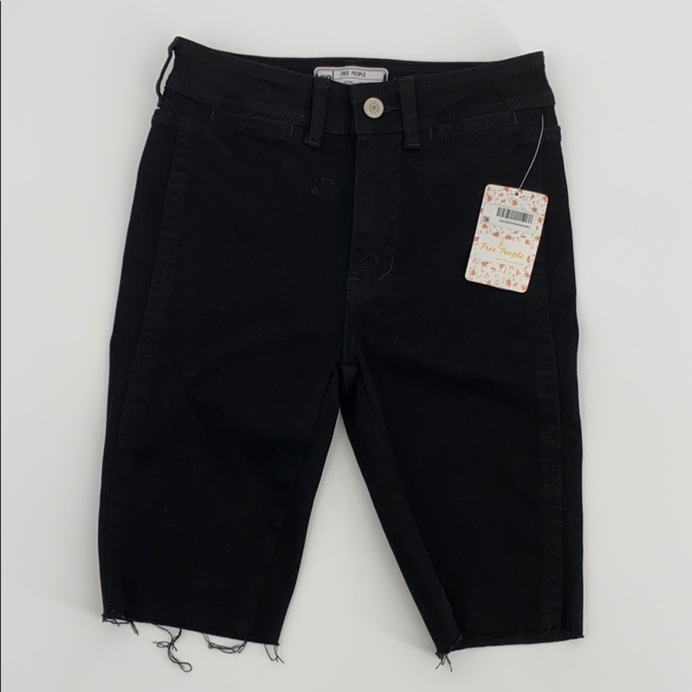 Free People Denim Chic Biker Shorts